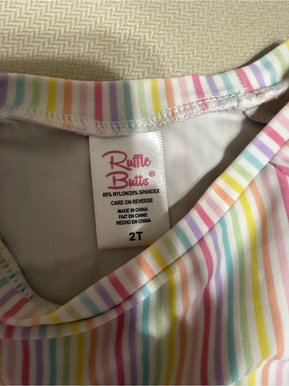 Ruffle Butts Pastel Rainbow Stripe Tank Top - Pink, Yellow, Green, Blue, Purple